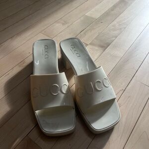 Gucci Women's Off-White Slide Sandals